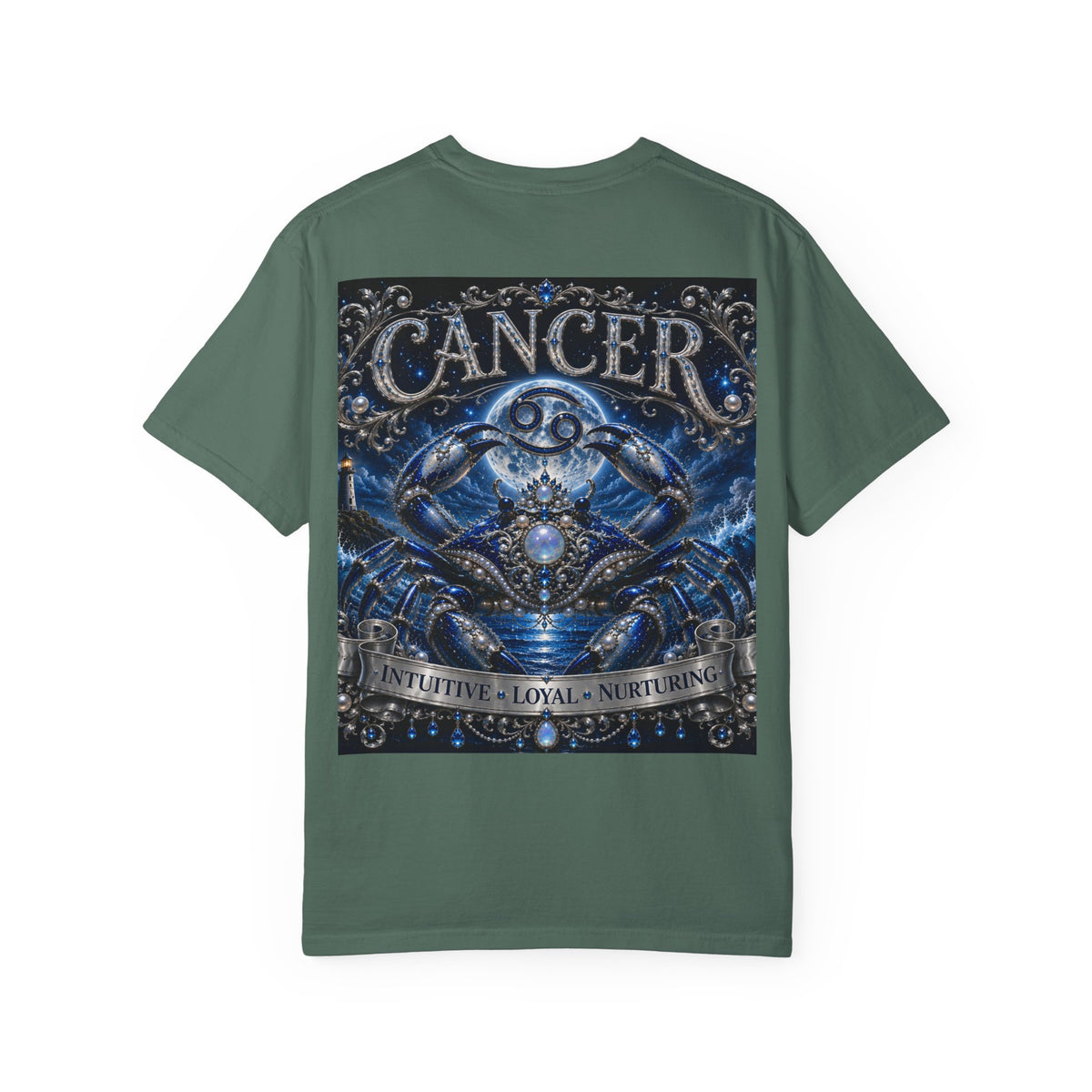 Cancer Zodiac T-Shirt — Blue Crab Astrology Tee (Intuitive, Loyal, Nurturing)