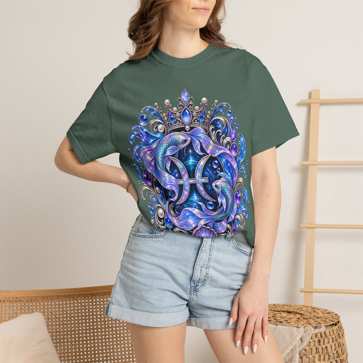 Pisces Zodiac T-Shirt — Mystical Ocean Shark Astrological Tee