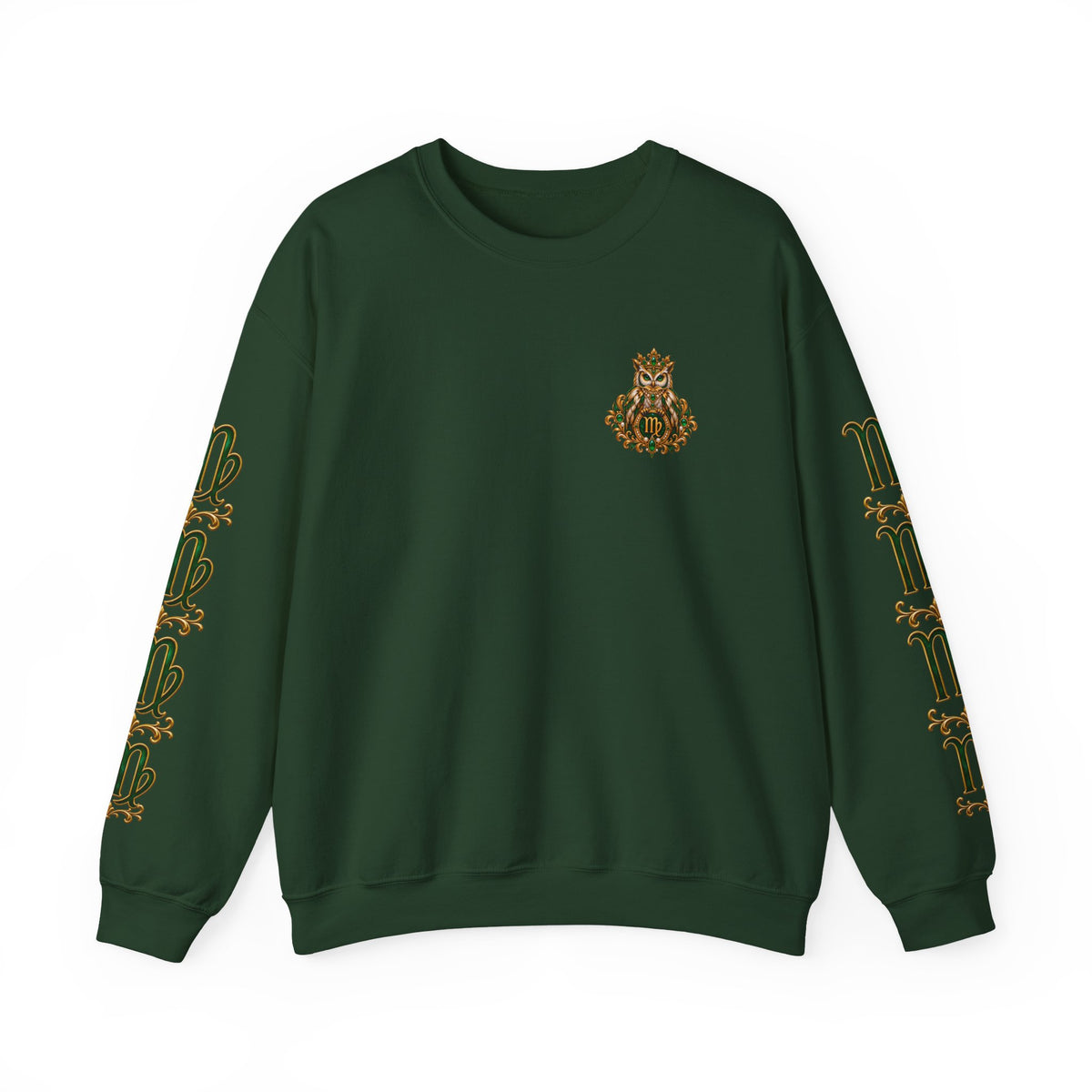 Virgo Zodiac Crewneck Sweatshirt — Owl Virgo Astrology Pullover