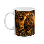 Leo Lion Strength Ceramic Mug – Inspirational 'Lion: Confident' Coffee Cup (11oz/15oz)