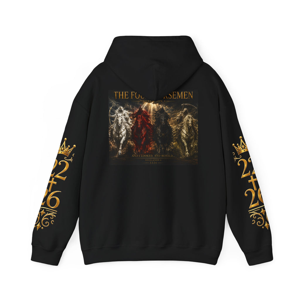 Revelation 6 Four Horsemen Hoodie – Apocalyptic Biblical Graphic Sweatshirt