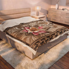 Faith Makes All Things Possible Velveteen Plush Blanket — Inspirational Floral Cross Throw