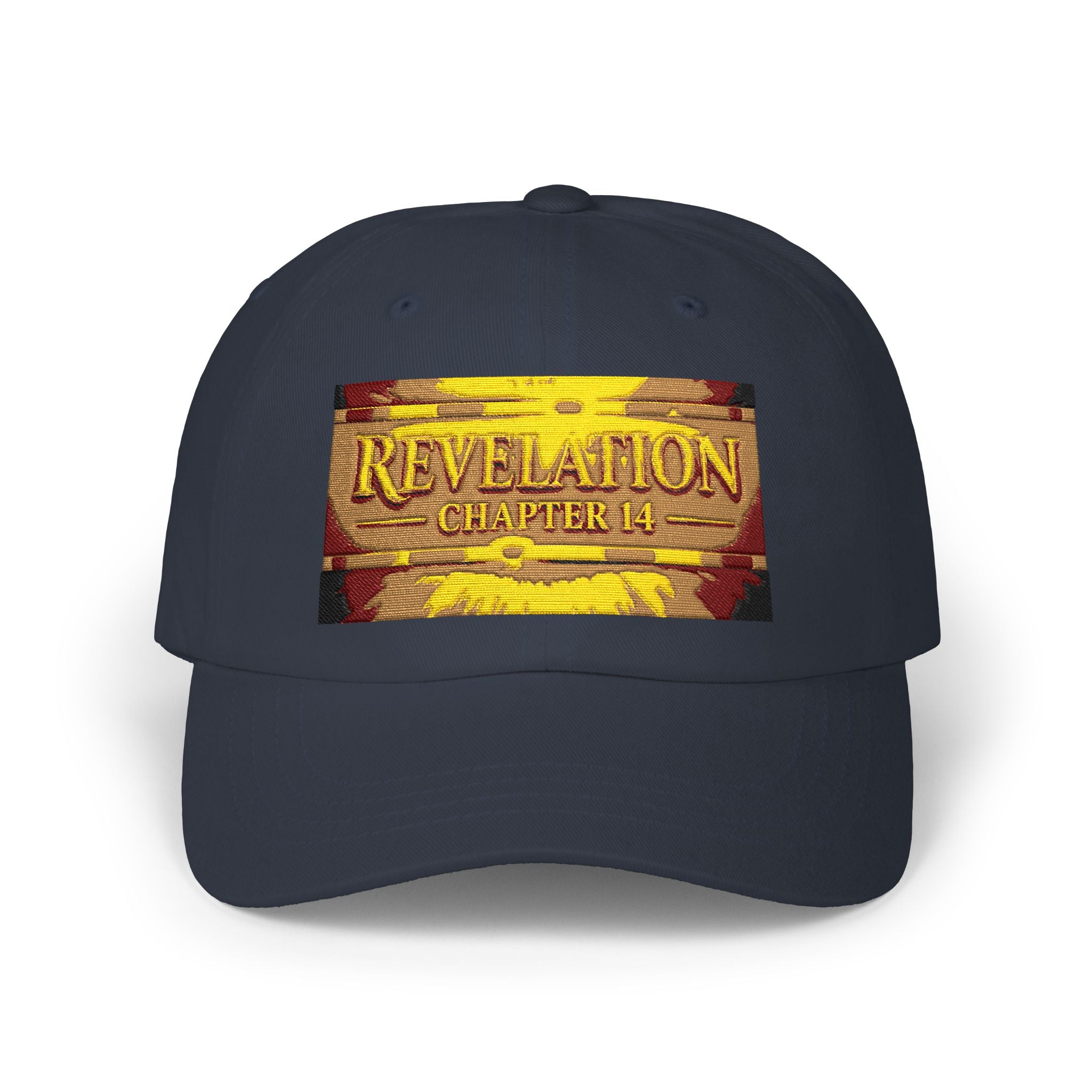 Revelation Chapter 4 White Dad Cap — Gold Vintage Bible Verse Hat