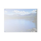 Scenic Mountain Lake Glass Cutting Board – Blue Nature Kitchen Décor