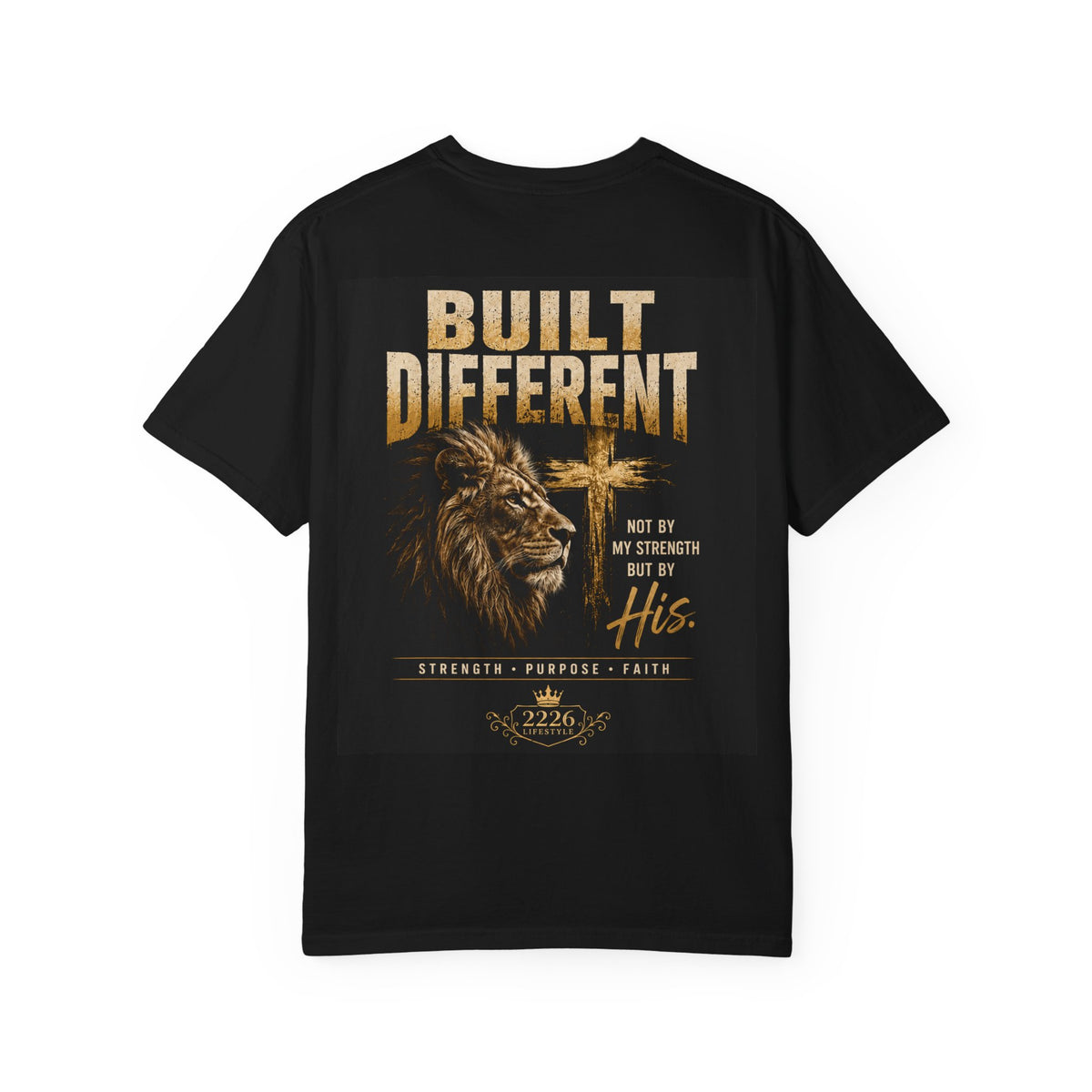 Built Right / Built Different Graphic T-Shirt — Faith Lion Crown Design