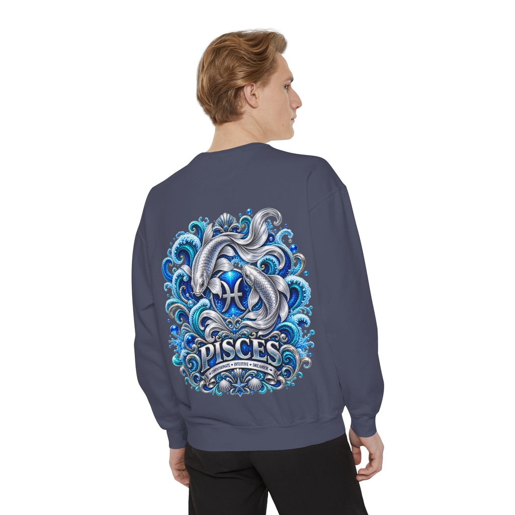 Pisces Zodiac Sweatshirt – Artistic Koi Fish Horoscope Pullover