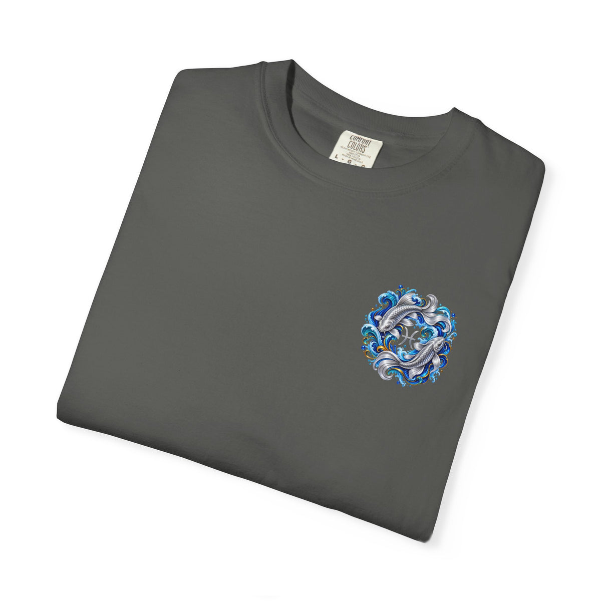 Pisces Zodiac T-Shirt — Blue Koi Fish Astrological Tee