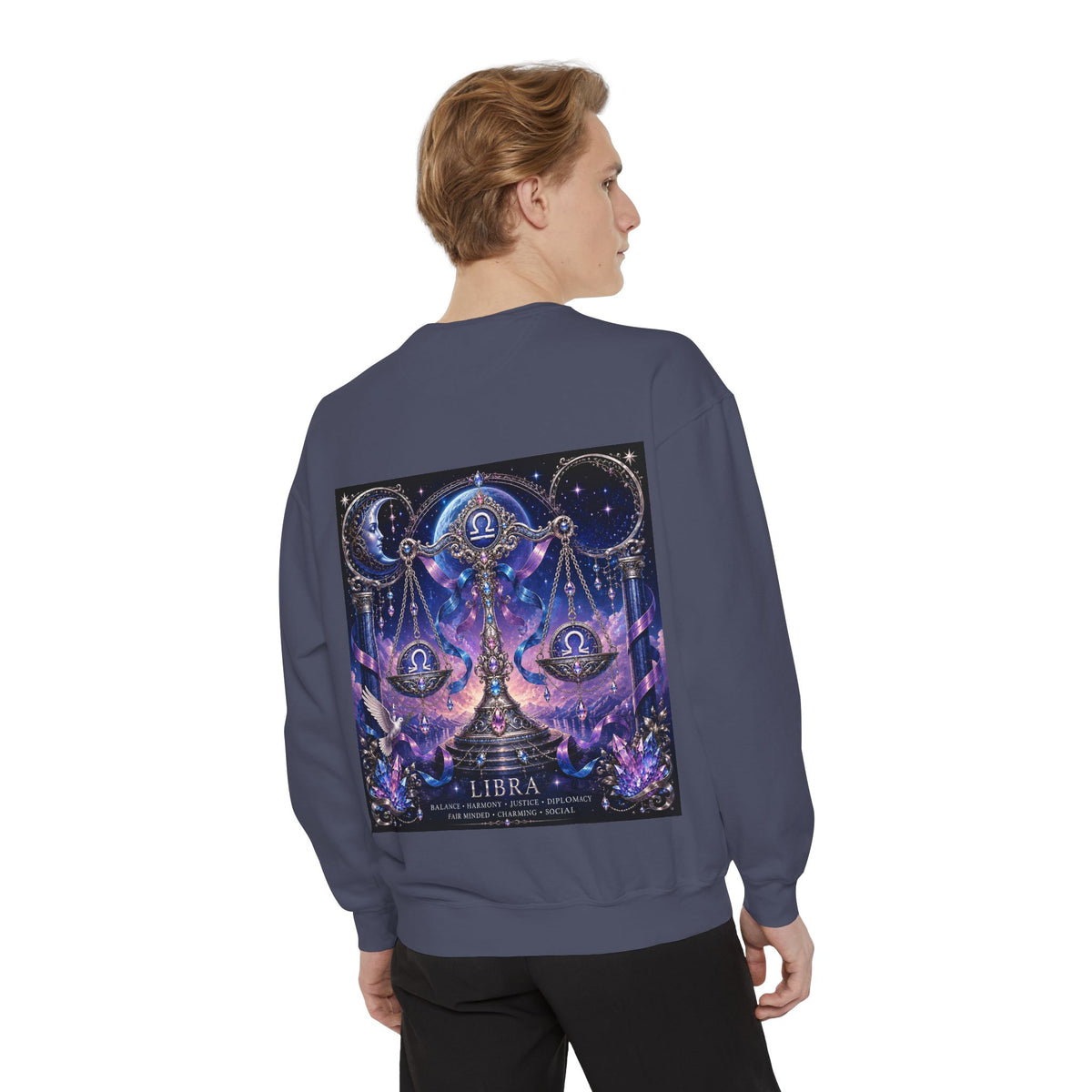 Libra Zodiac Sweatshirt — Scales Astrology Graphic Crewneck