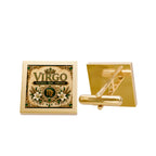 Virgo Zodiac Cufflinks — Gold Square Astrology Gift