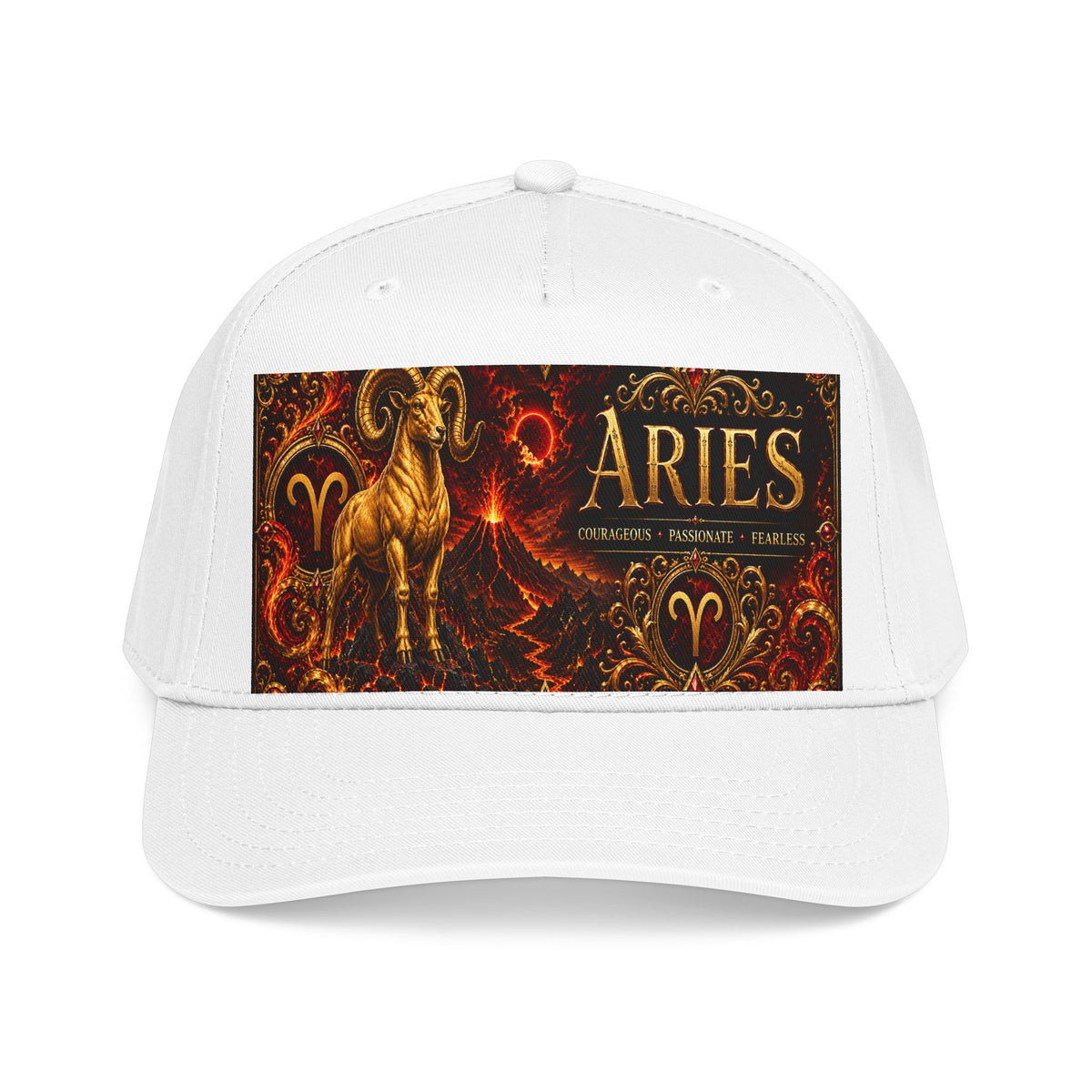 Aries Zodiac Baseball Cap — Ram Astrology Hat with 'Aries' Text