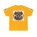 Gemini Zodiac Tee — Twin Sisters Astrology T‑Shirt (Blue & Gold)