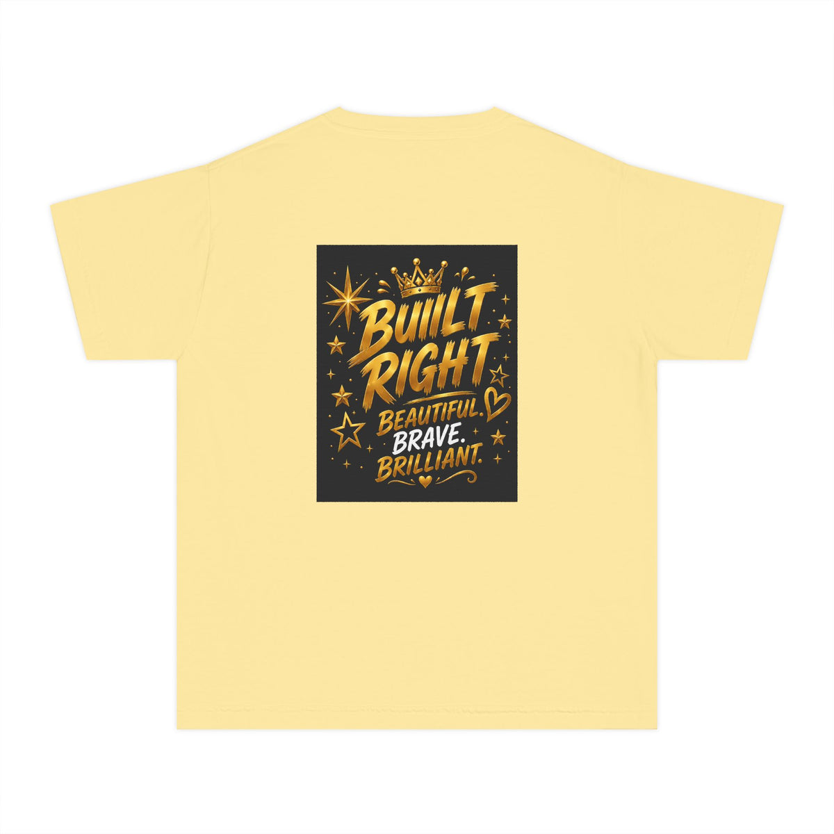 Youth Tee — "Built Right" Inspirational Graphic Tee (Beautiful Brave Brilliant)