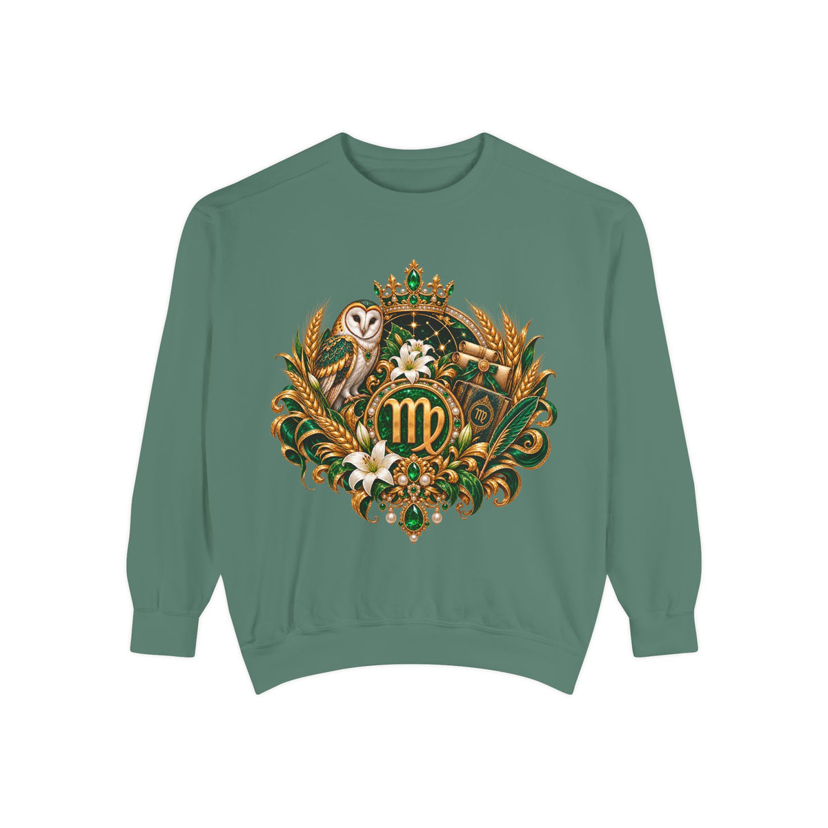 Virgo Sweatshirt — Zodiac Owl Virgo Symbol Crewneck