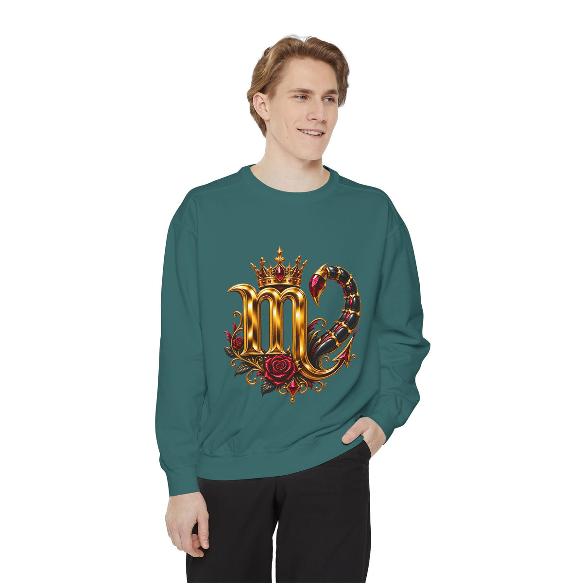 Scorpio Zodiac Sweatshirt — Regal Gold Scorpion Astrological Crewneck