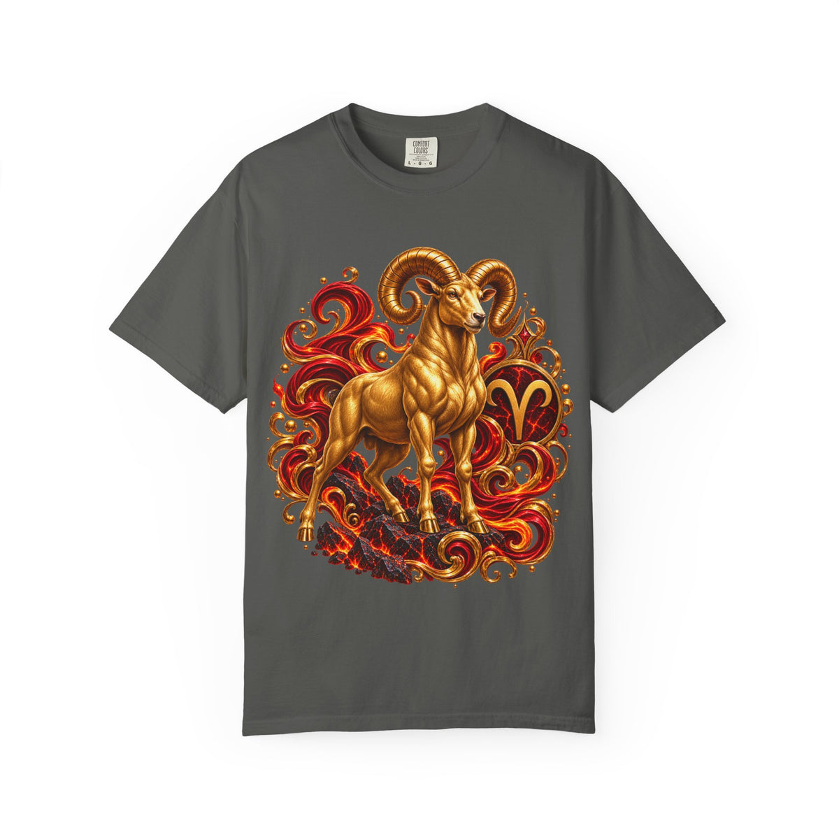 Aries Zodiac T-Shirt — Bold Ram Astrology Tee ("Aries")