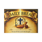 Daily Bread Glass Cutting Board — Christian Communion Decor with Cross & Chalice