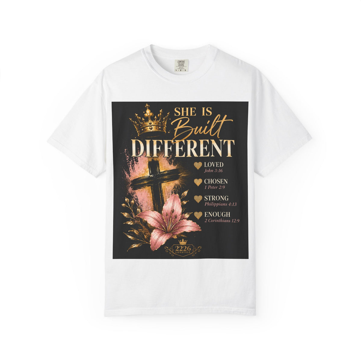 Christian Inspirational T-Shirt — "She Is Built Different / Built Right"