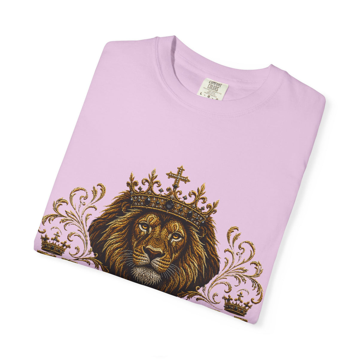 Kingdom Living Lion T-Shirt — Inspirational Christian Cross Floral Tee