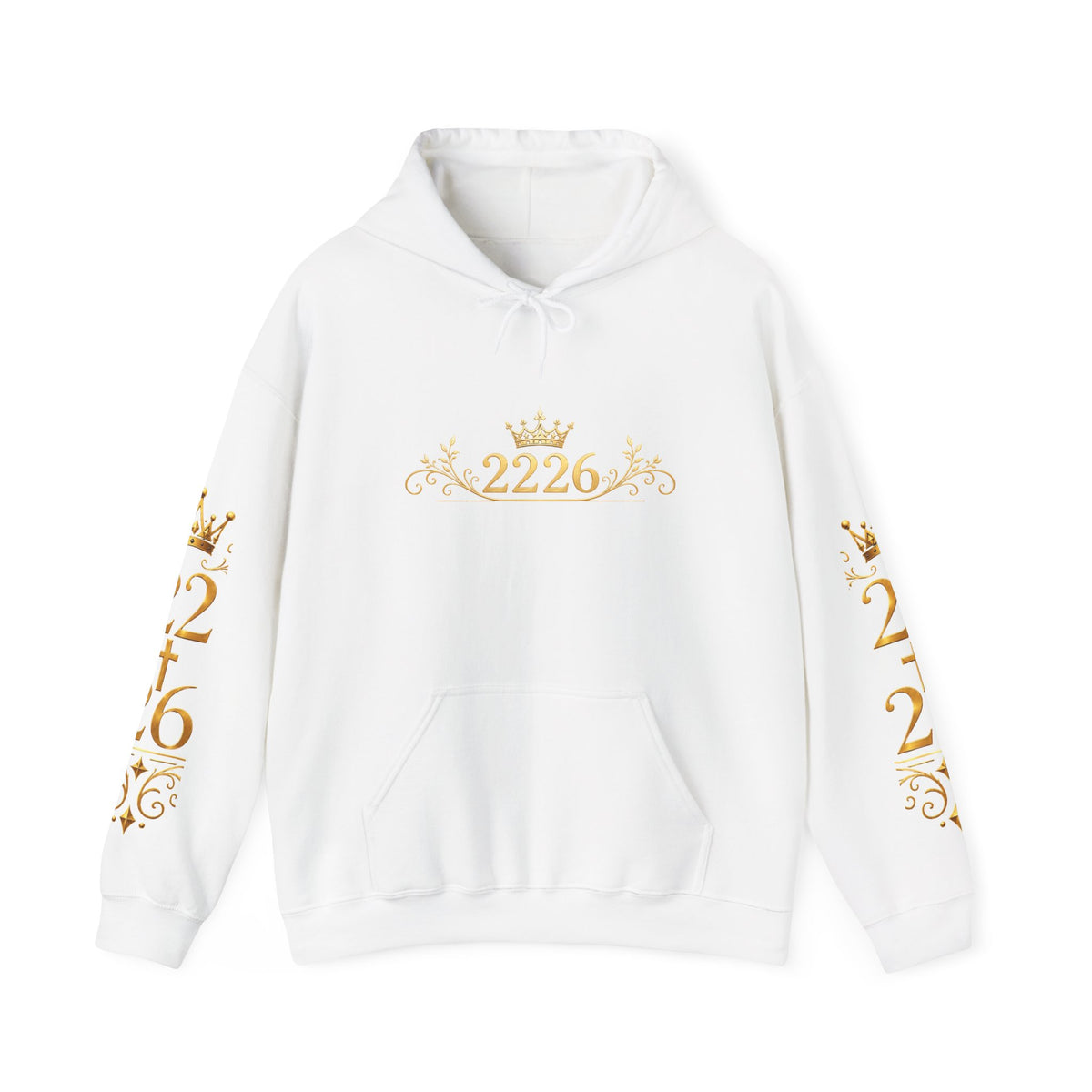 2226 Crown Crest Hoodie — Gold Heraldic Emblem Pullover