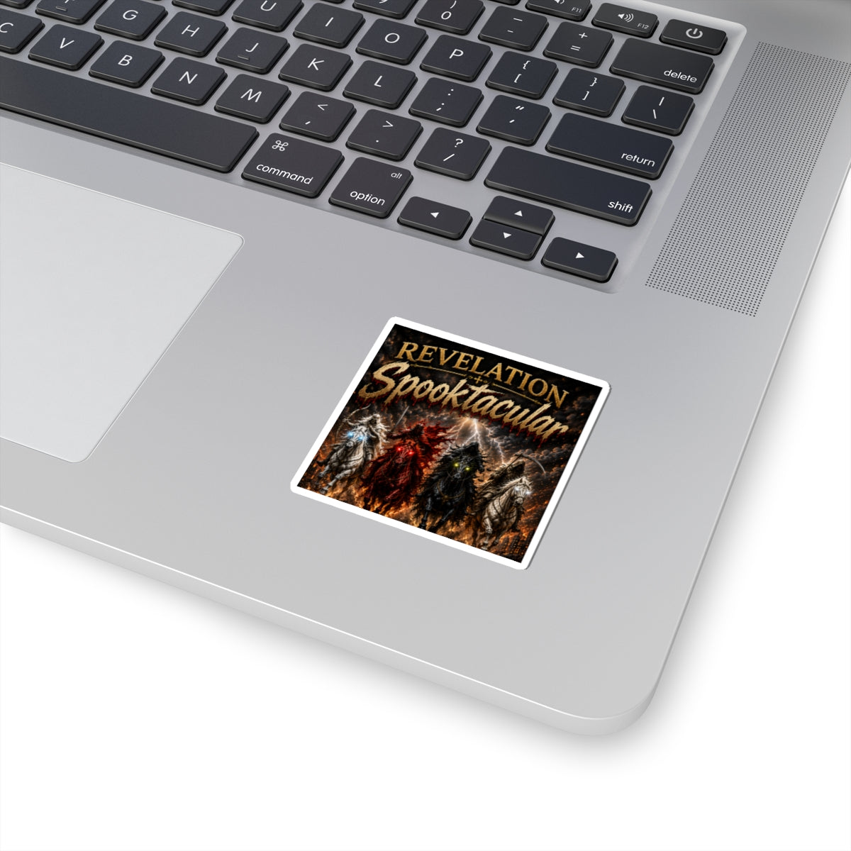 Revelation Spooktacular Kiss-Cut Sticker — Halloween Horsemen Horror Design