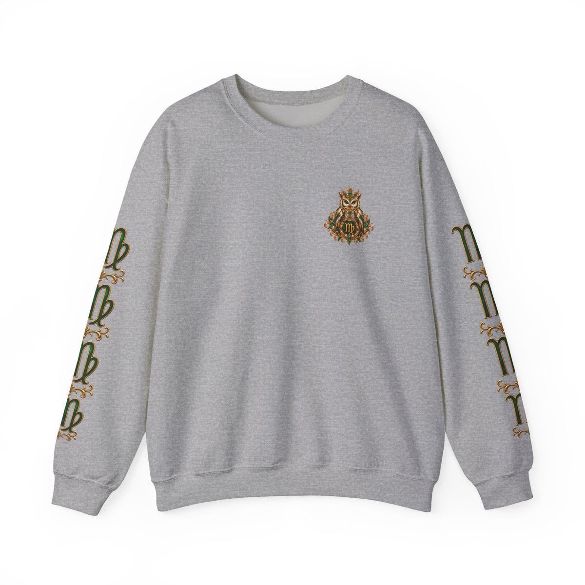 Virgo Zodiac Crewneck Sweatshirt — Owl Virgo Astrology Pullover