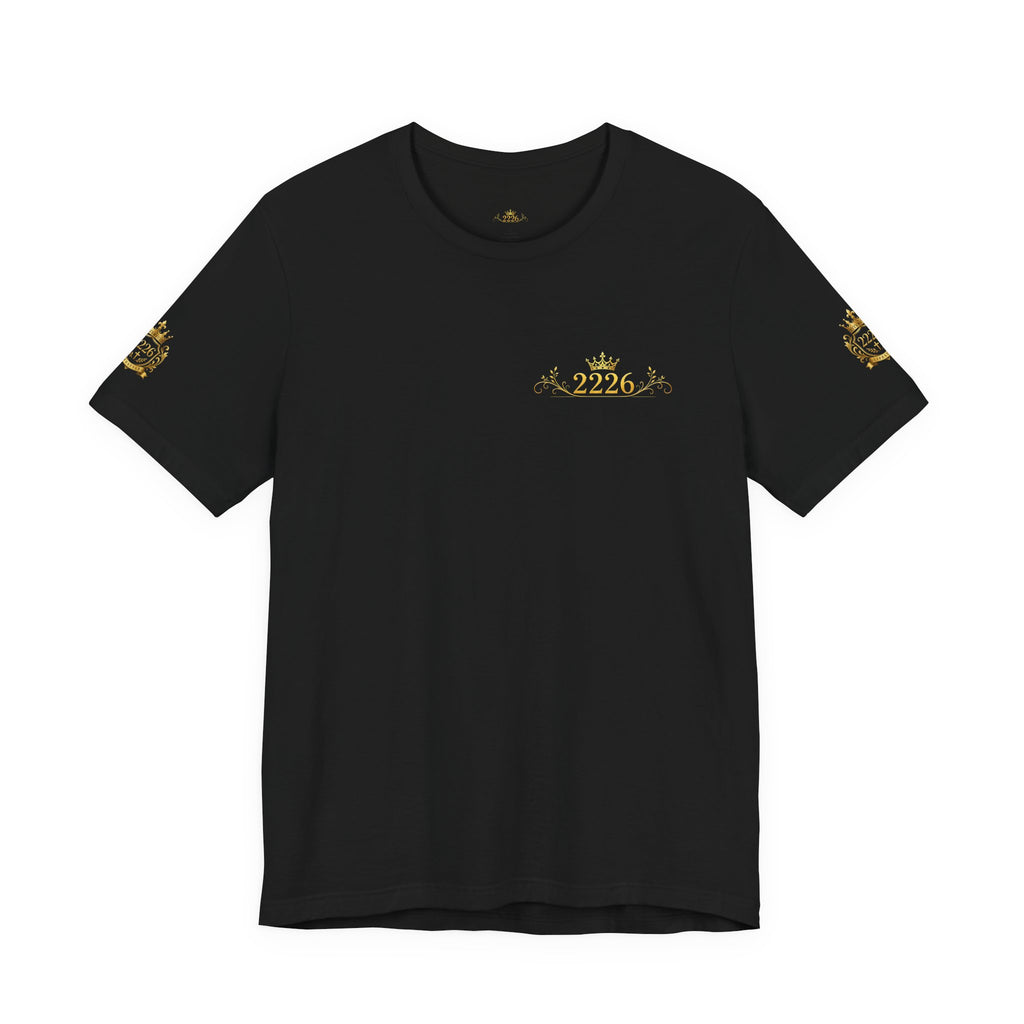 Vintage Gold Crown Tee - Minimal Royal Logo Short Sleeve Shirt