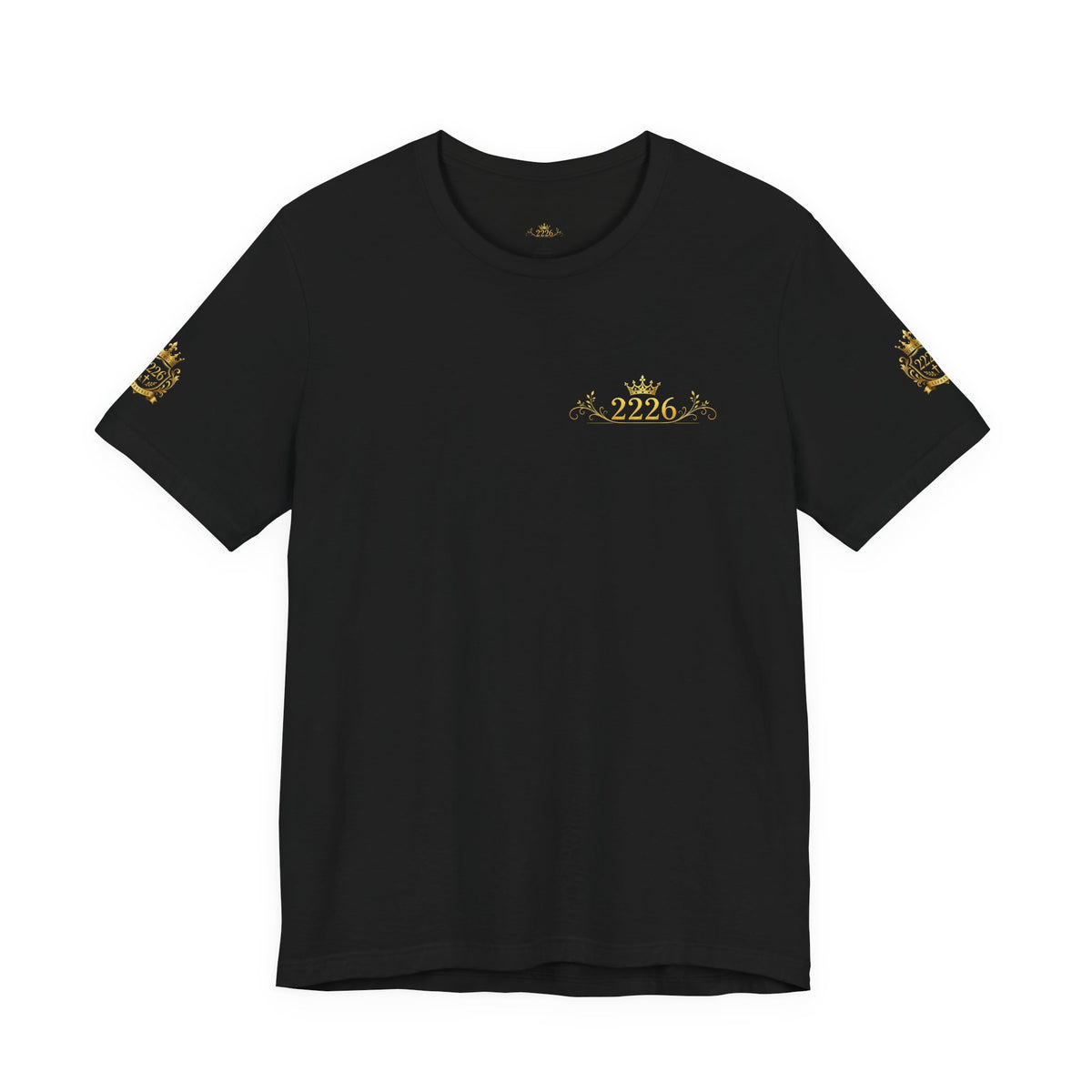 Vintage Gold Crown Tee - Minimal Royal Logo Short Sleeve Shirt
