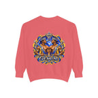 Gemini Zodiac Sweatshirt — Royal Blue & Gold Twin Symbol Crewneck