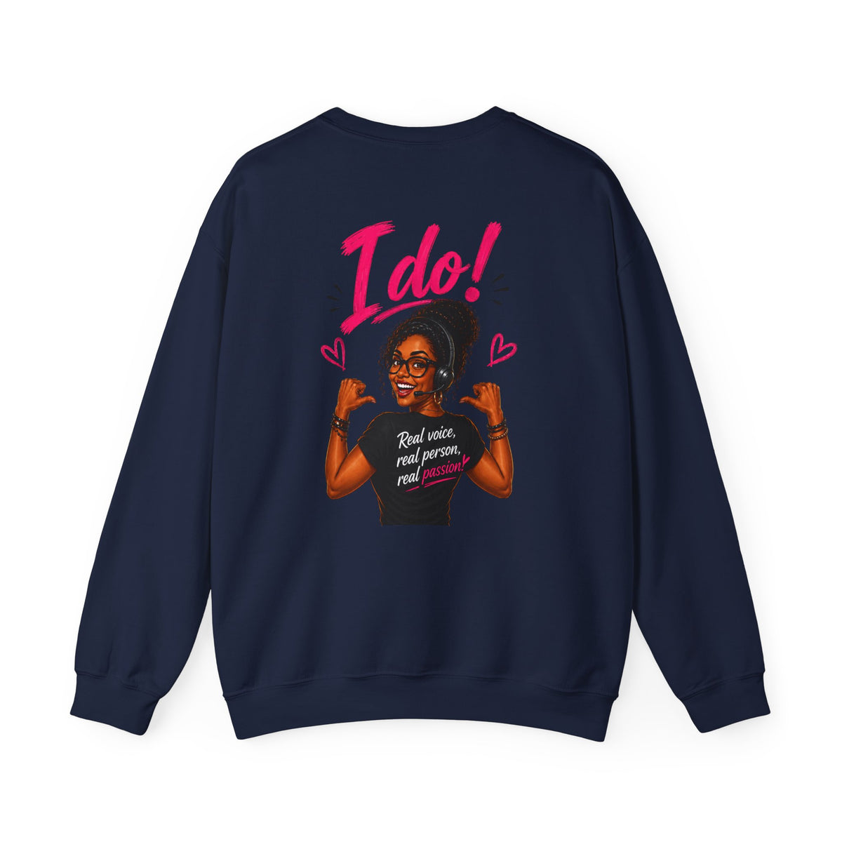 Crewneck Sweatshirt — “Bots Don’t Holler / I Do!” Voter Empowerment Graphic
