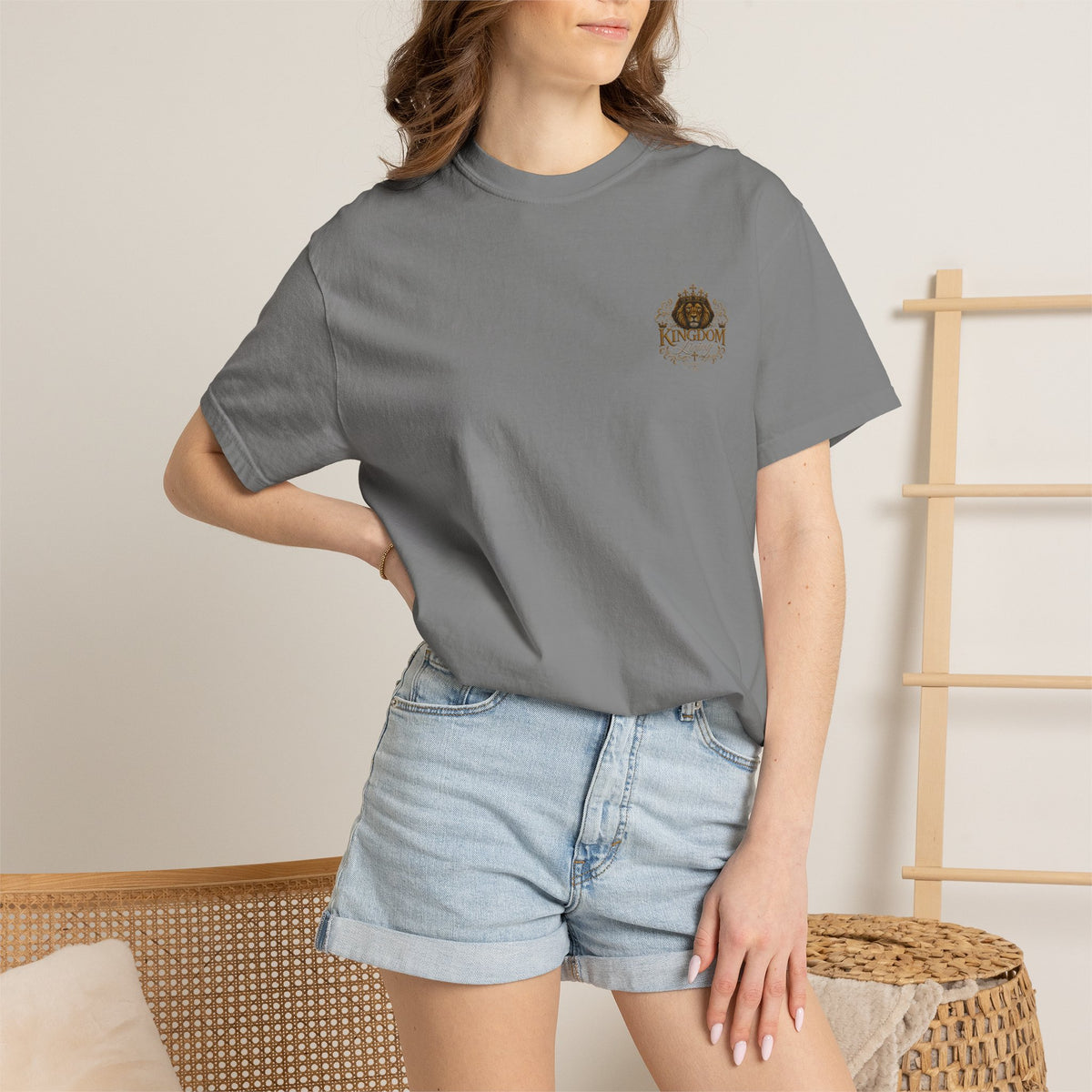 Kingdom Living Lion T-Shirt — Crowned Lion Christian Faith Tee