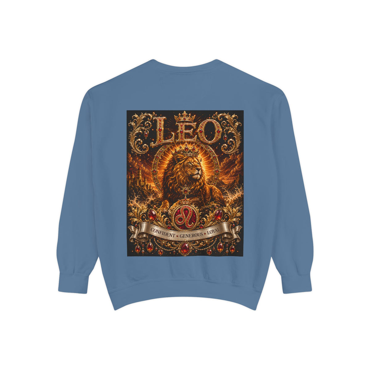 Leo Zodiac Lion Sweatshirt — Regal Astrology Graphic Crewneck