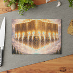 Radiant Floating Temple Glass Cutting Board — Ethereal Kitchen Art