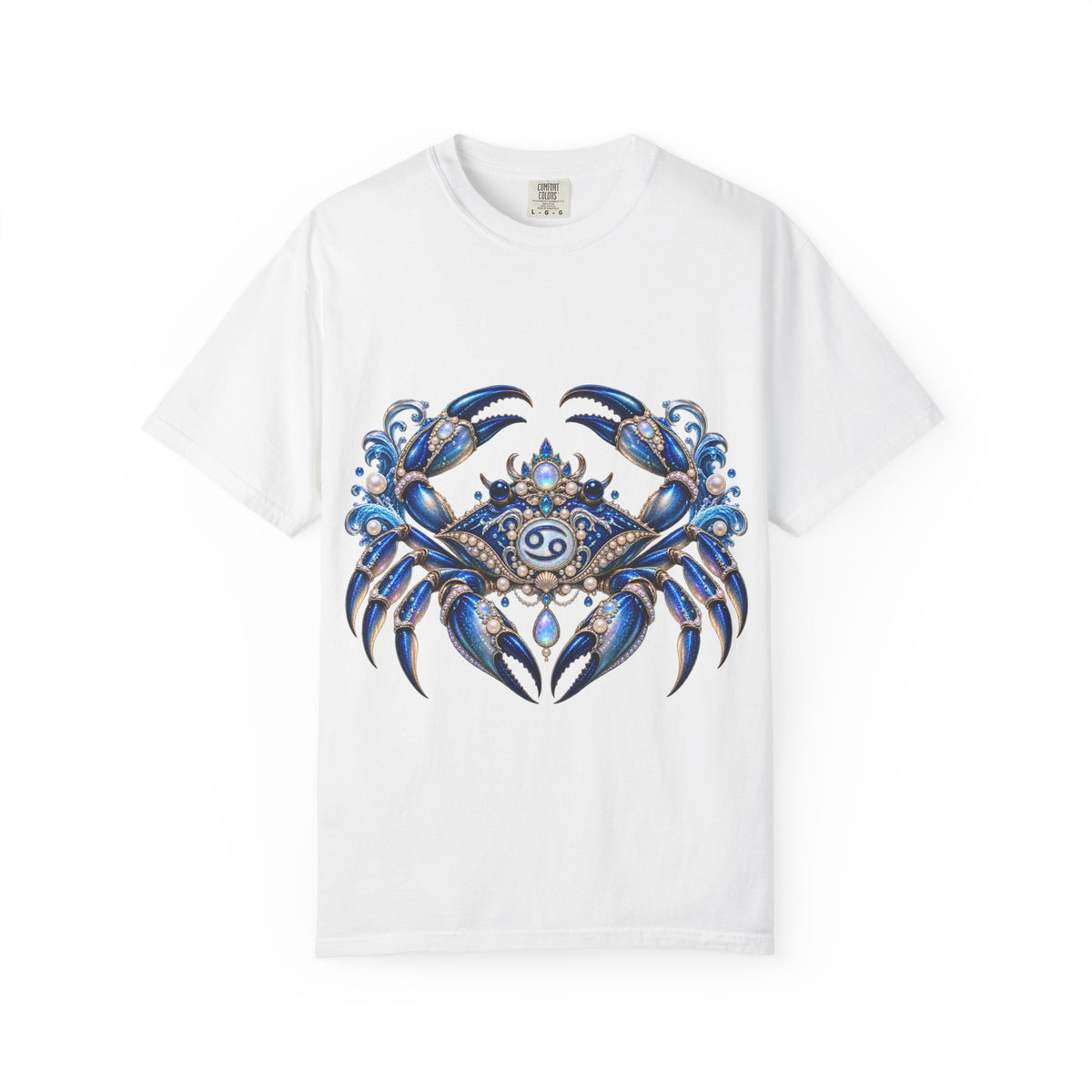 Cancer Zodiac T-Shirt — Blue Crab Astrology Tee (Intuitive, Loyal, Nurturing)