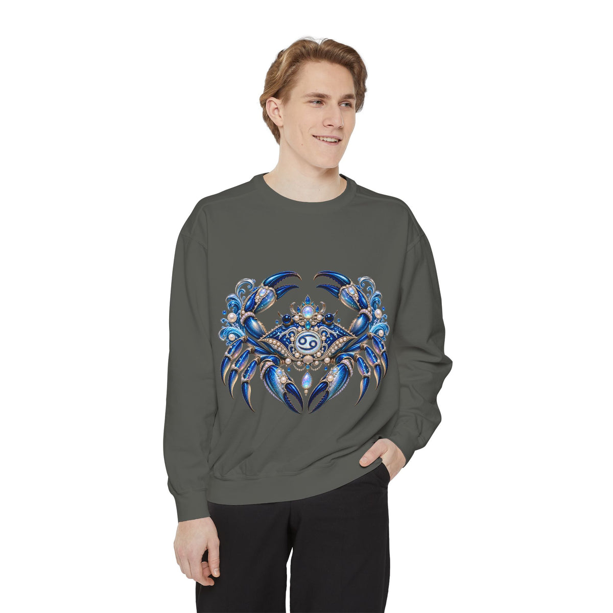 Cancer Zodiac Sweatshirt — Blue Crab Astrology Crewneck
