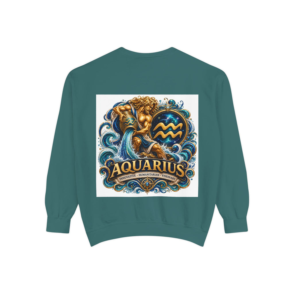 Aquarius Zodiac Sweatshirt — Water Bearer Astrology Graphic Crewneck