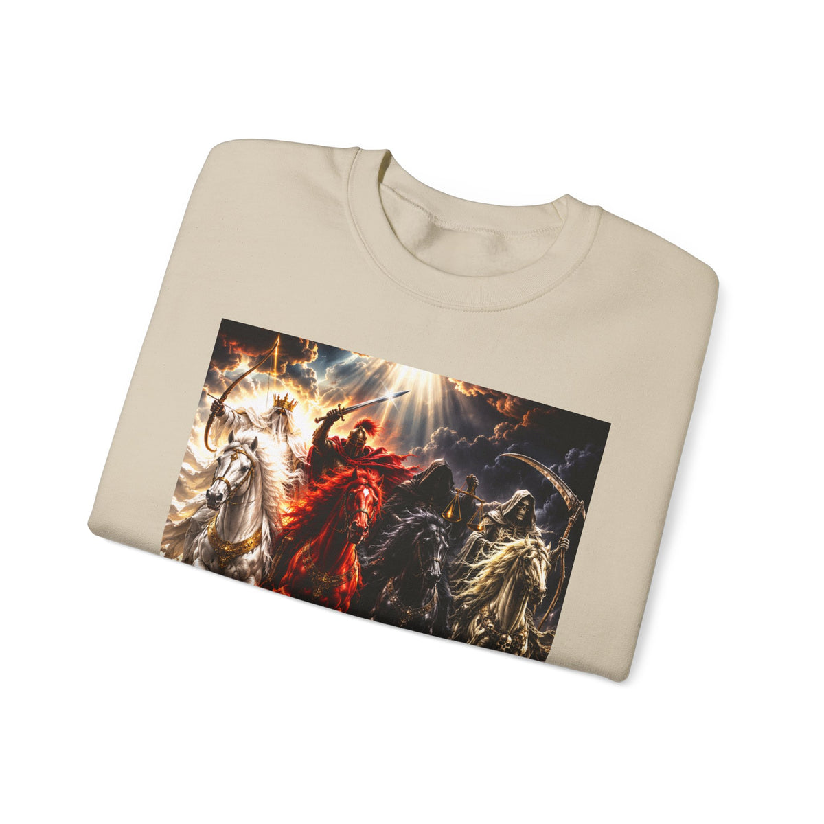 Revelation 6 Four Horsemen Sweatshirt — 2226 Apocalyptic Graphic Crewneck