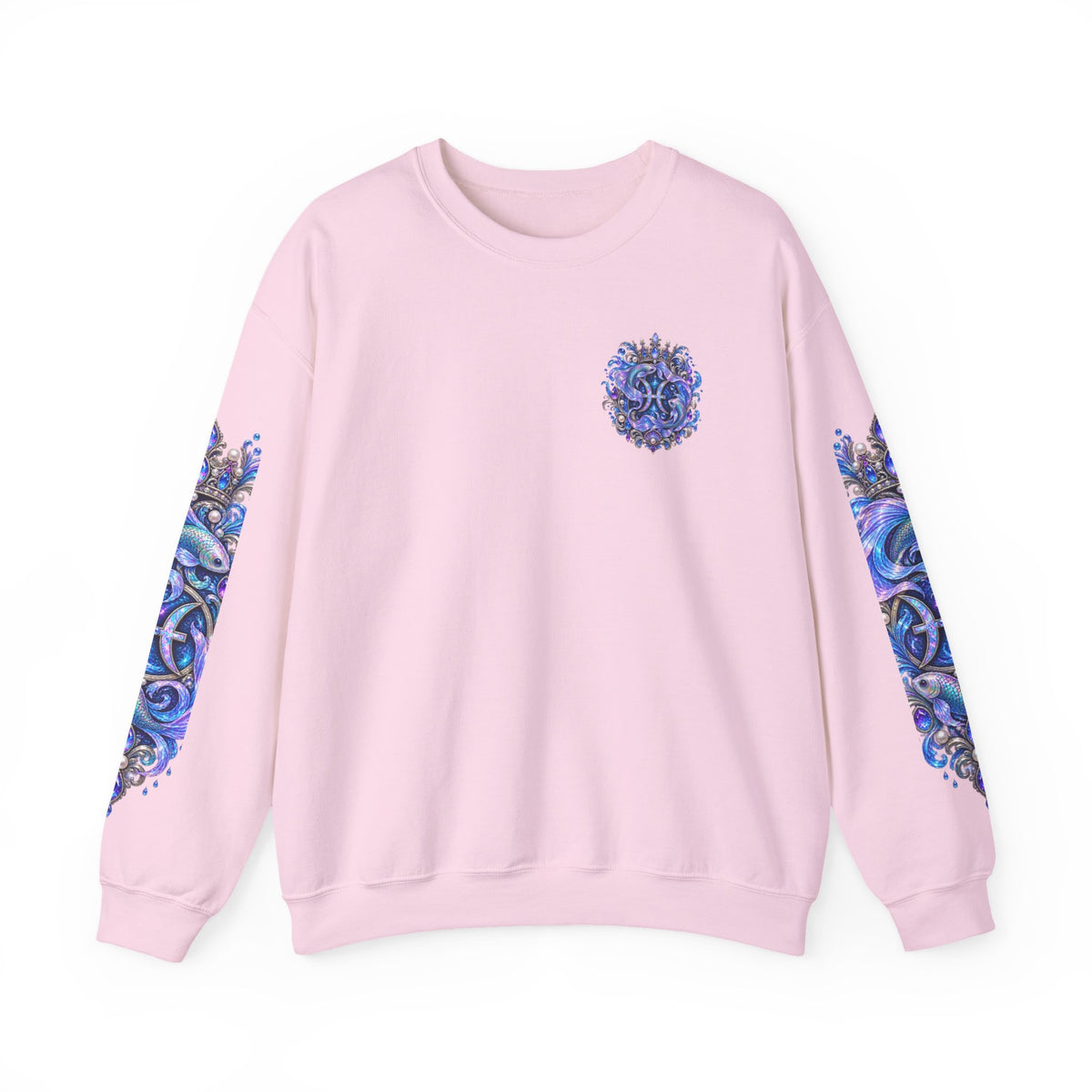 Pisces Shark Zodiac Crewneck Sweatshirt — Mystical Ocean Astrology Pullover