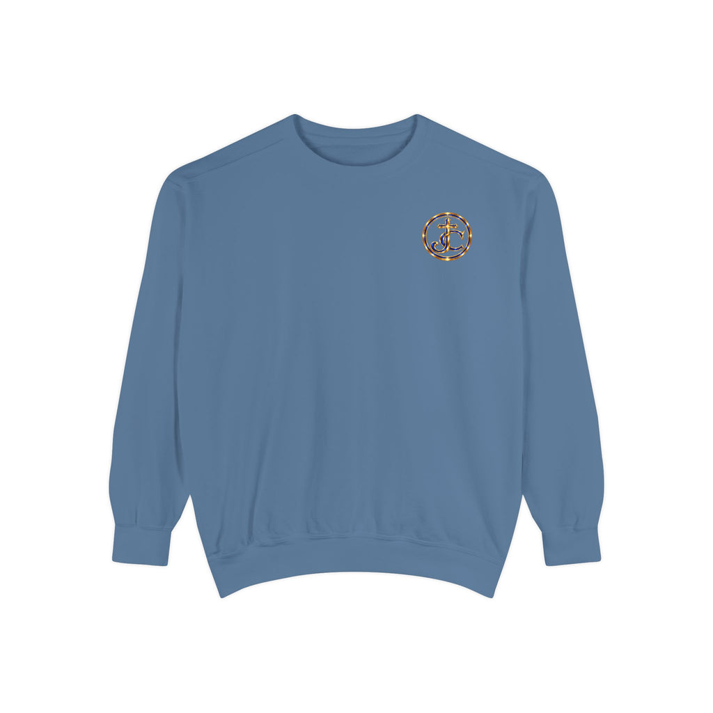 Religious Sweatshirt — “Jesus Christ Today, Tomorrow and Forever More” Crown Graphic