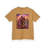 Kids Brown Unicorn Tee — Rainbow Fantasy Magical Horse Shirt