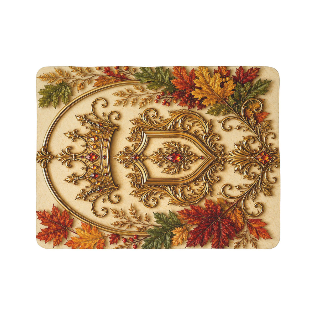 Autumn Crown Fleece Sherpa Blanket