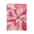 Plush Velveteen Blanket — Pink Floral Petal Design, Soft Cozy Throw