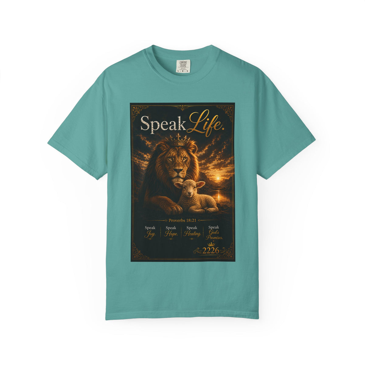 Kingdom Living Lion T-Shirt — "Speak Life" Christian Faith Graphic Tee