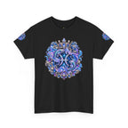 Pisces Mermaid T‑Shirt — Zodiac Art Tee with Night Sea Illustration