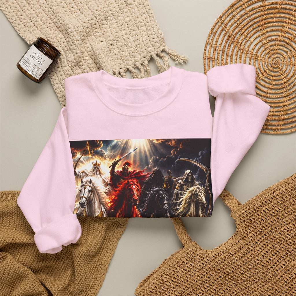 Revelation 6 Four Horsemen Sweatshirt — 2226 Apocalyptic Graphic Crewneck
