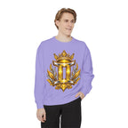 Gemini Zodiac Sweatshirt — Ornate Gold & Blue Gemini Crest