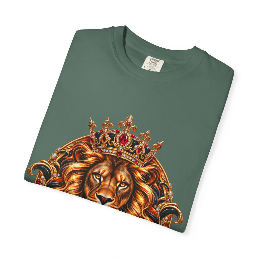 Leo Zodiac Lion T-Shirt — Regal Crowned Lion Astrology Tee