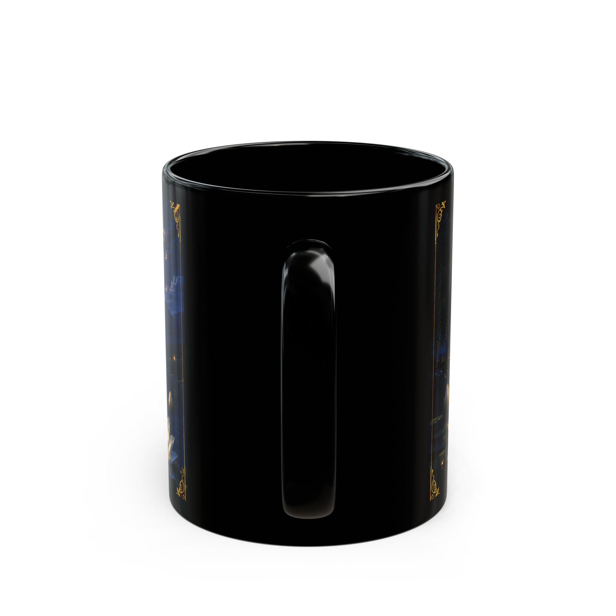 Moonlit Lotus Mug — Serene Nightscape Coffee Cup