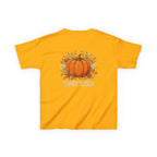 Kids Halloween Tee — Cute Ghost Holding Pumpkin "Spooky Season"