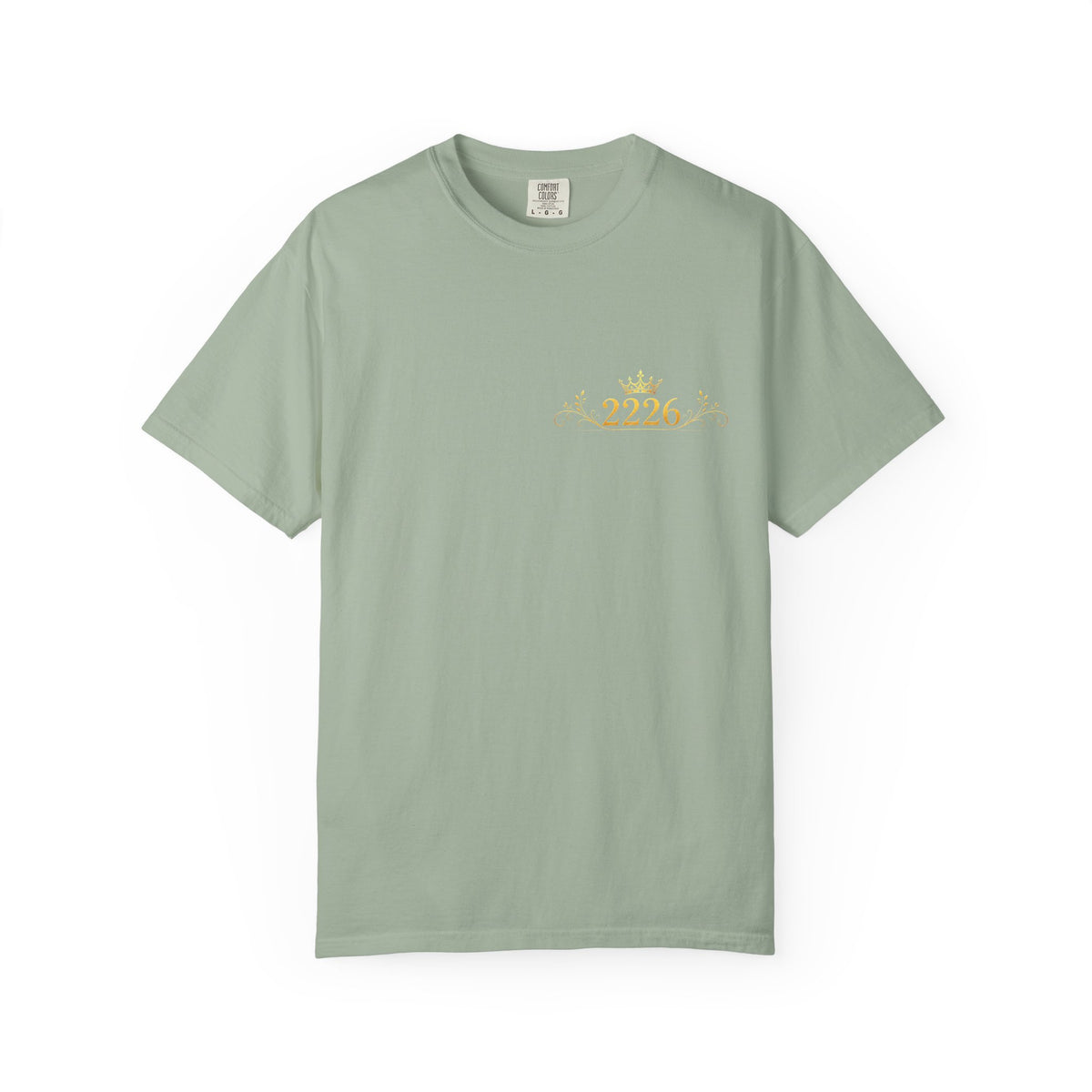 2226 Minimalist Chest Logo Tee — Subtle Gold Graphic T-Shirt