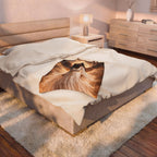 Angel of Light Velveteen Plush Blanket — Ethereal Golden Halo Throw for Spiritual Comfort, Gift